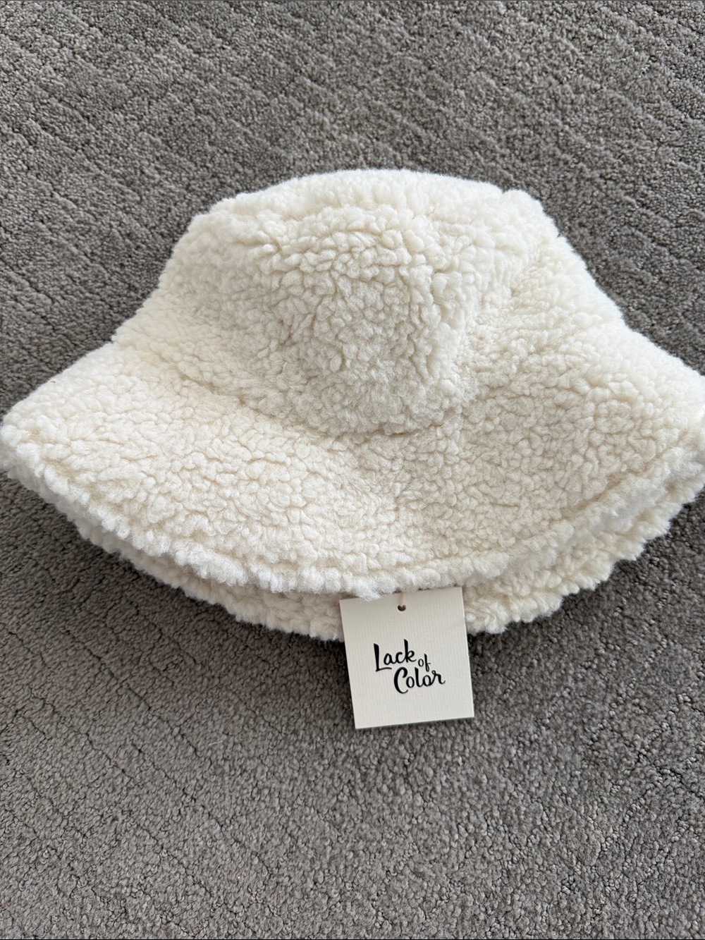 Lack Of Color Off-White Sherpa Bucket Hat
